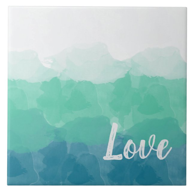 Carreau Ombre Turquoise Blue et Neo Mint Love (Devant)