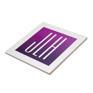 Carreau Ombre violet et initiales blanches ou autre texte