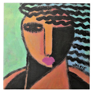 Carreau Ombres Portrait Abstrait d'une femme