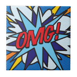 Carreau OMG Fun Retro Comic Book Pop Art