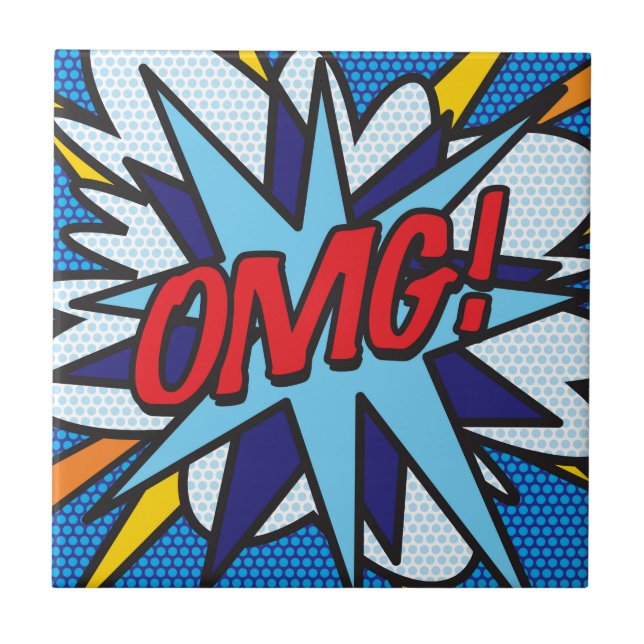 Carreau OMG Fun Retro Comic Book Pop Art (Devant)