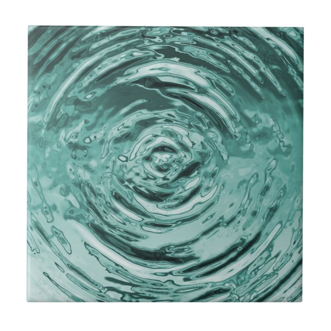 Carreau Ondulation Teal de l'eau (Devant)