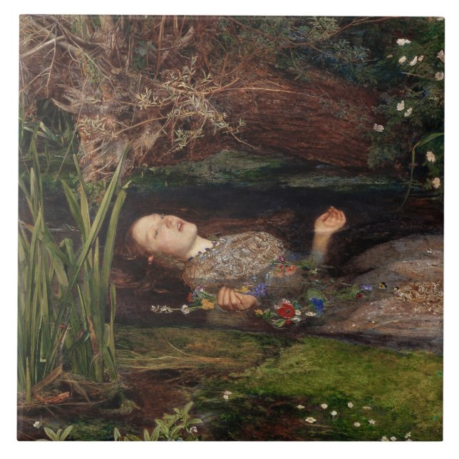 Carreau Ophélie par John Everett Millais (Devant)