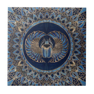 Carreau Or égyptien de scarabée de scarabée et marbre b