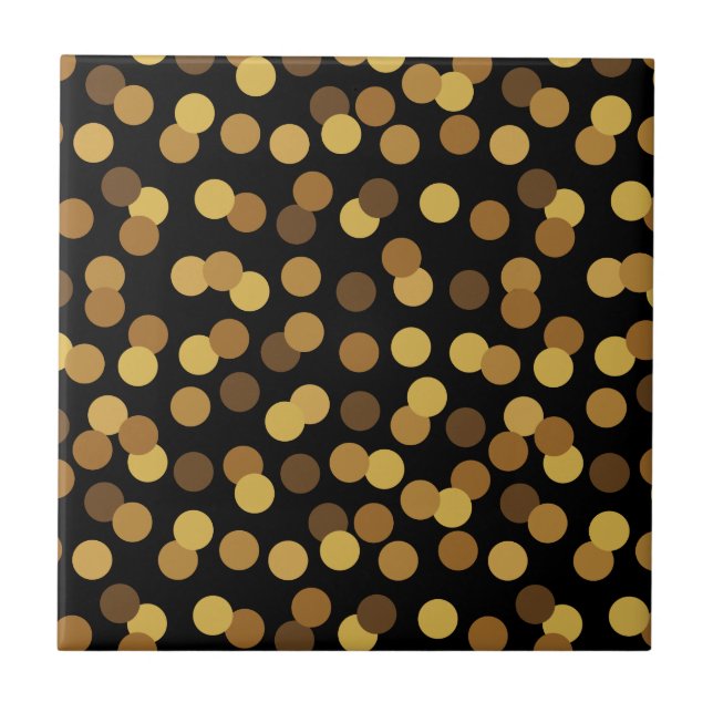 Carreau Or élégant et motif de pois noir (Devant)