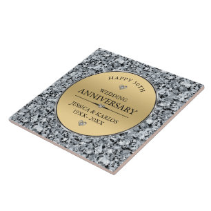 Carreau Or et diamants blancs 50e anniversaire du mariage