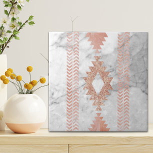 Carreau or rose géométrique minimaliste aztèque marbre bla