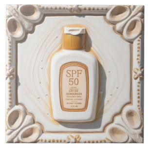 Carreau Orange Blanc SPF 50 Sun Cream Beach House Salle de