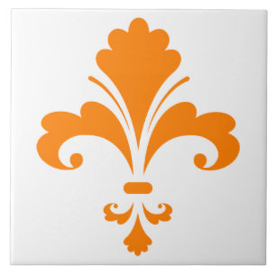 Carreau Orange Fleur de lis
