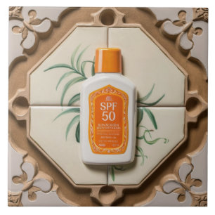 Carreau Orange Gold White SPF 50 écran solaire Funny Salle