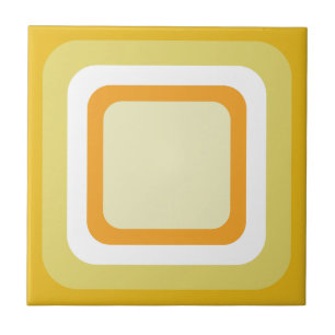 Carreau Orange Jaune Blanc Rétro