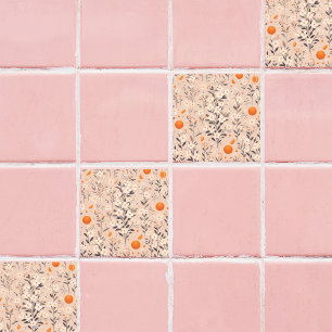 Carreau oranges botaniques fleuries