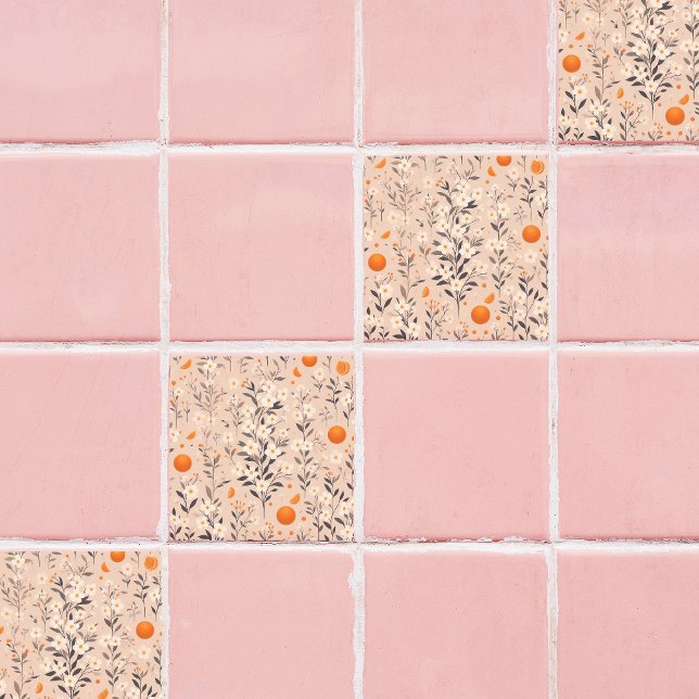 Carreau oranges botaniques fleuries (Créateur téléchargé)