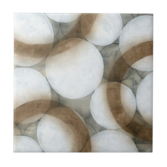 Carreau Orbes blanches et cercles Brown (Devant)