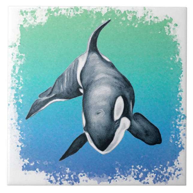 Carreau Orca Whale cristal Turquoise (Devant)