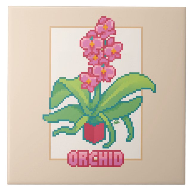 Carreau Orchid, Pixelart  (Devant)