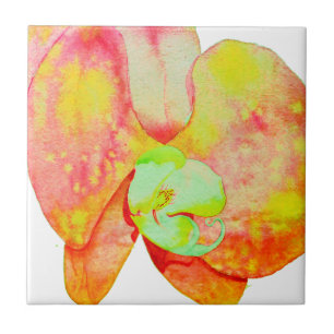 Carreau Orchidées des Caraïbes, fleurs d'aquarelle tropica