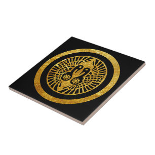 Carreau Oriental Faux Gold Ikko Ikki Japon Mon Vector Art