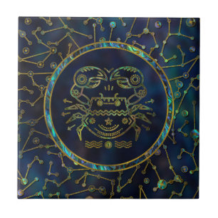 Carreau Ormeau d'or de zodiaque de Cancer sur la