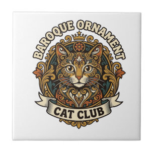 Carreau Ornement baroque Chat Cadeau amateur de chat - Orn