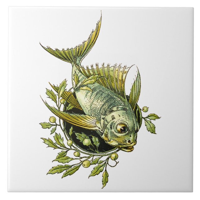 Carreau Ornement de poisson Art nouveau (Devant)