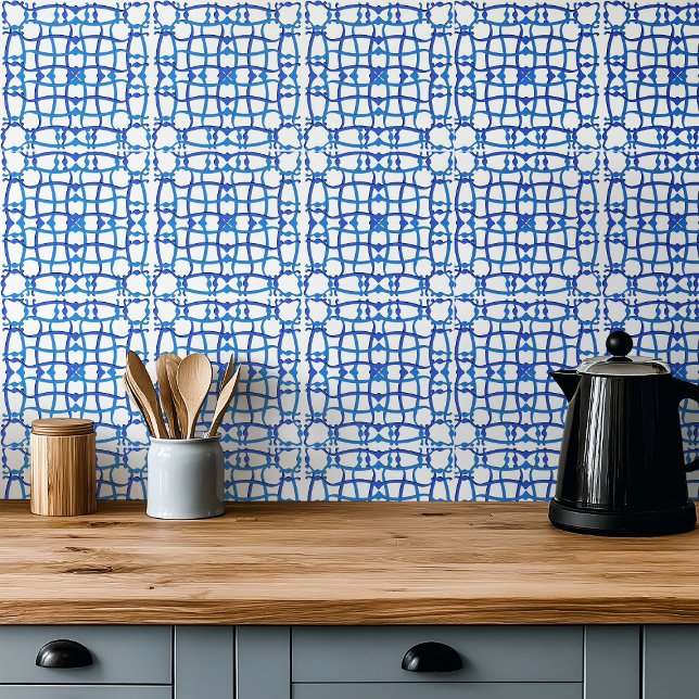 Carreau Ornement de villa italienne en carrelage bleu (Créateur téléchargé)