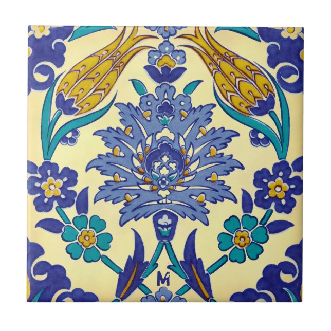 Carreau Ornement en céramique de cru de style d'Azulejo de (Devant)
