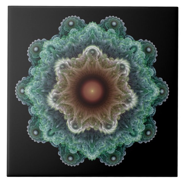 Carreau Ornement flamboyant fractal (Devant)