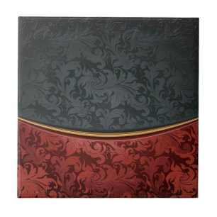 Carreau Ornement vintage rouge et noir