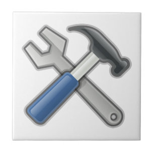Carreau Outils, marteau et clé