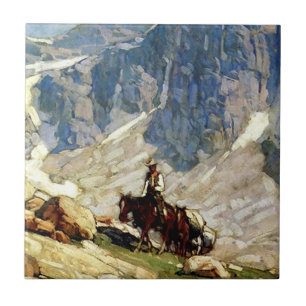 Carreau « Packin’ In » : Art occidental d'Edgar Payne