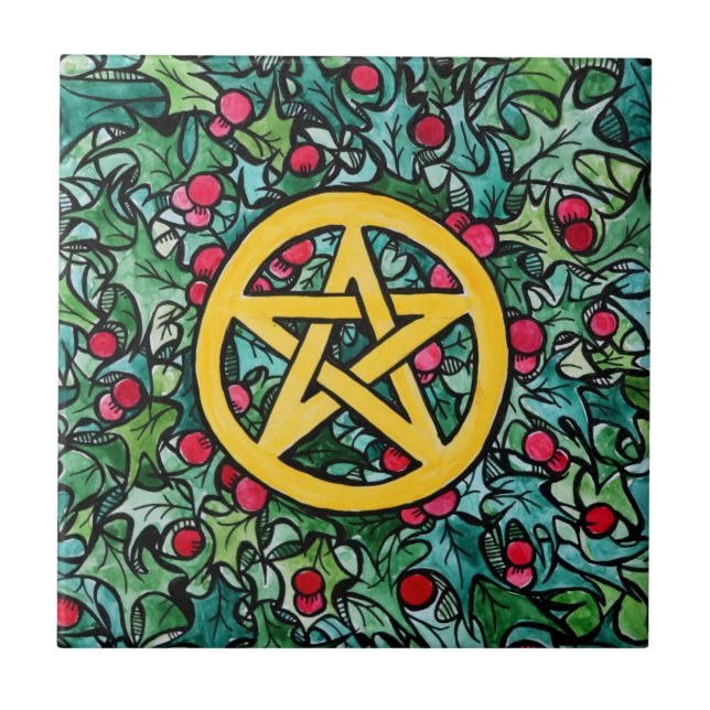 Carreau Pagan Yule Pentagram (Devant)