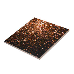 Carreau Paillettes de cuivre brun orange bronze fausses