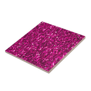 Carreau Paillettes fausses étincelles rose vif