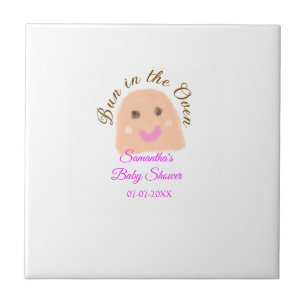 Carreau Pain dans le four beige boulette baby shower rose 