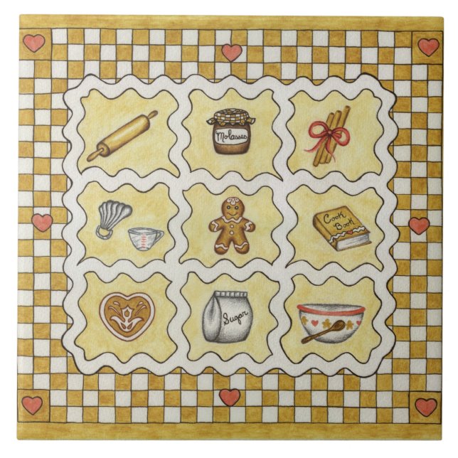 Carreau Pain d'épices Tuile Trivet de cuisine (Devant)