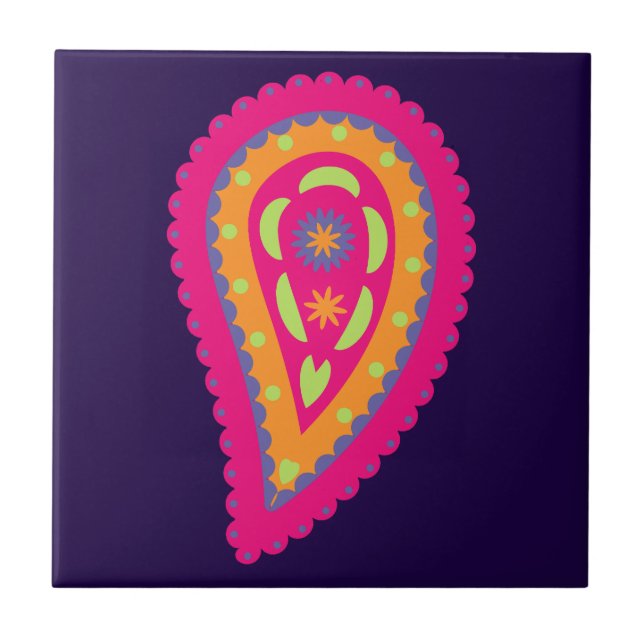 Carreau Paisley coloré (Devant)