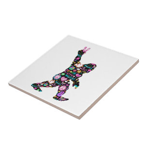Carreau Paix Amour Bigfoot Hippie Drôle Amateur de Bigfoot