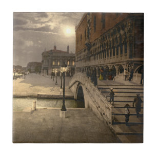 Carreau Palais des Doges par clair de lune, Venise, Italie
