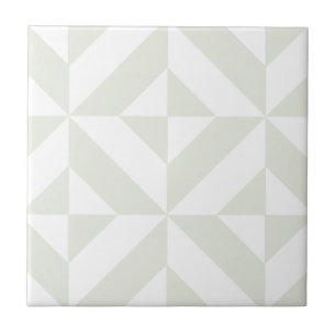 Carreau Pale Gray Geometric Deco Cube Pattern