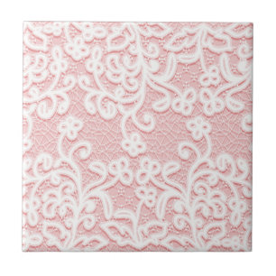 Carreau Pâlissez - la dentelle rose, blanc, cru,