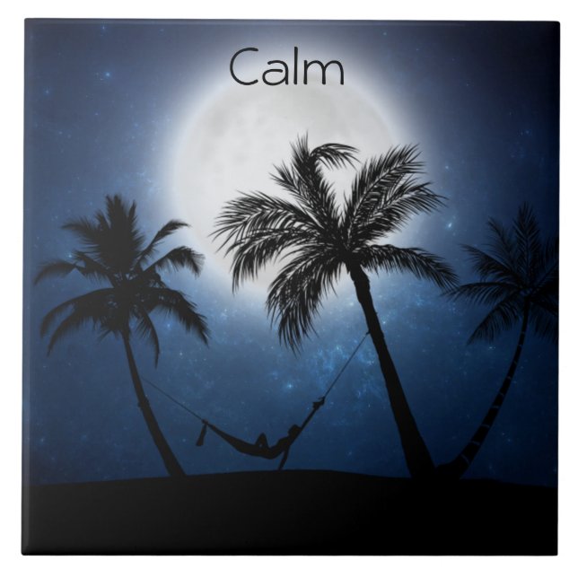 Carreau Palm trees in the moonlight (Devant)