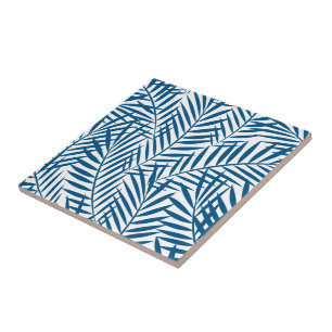 Carreau Palmette bleue tropicale