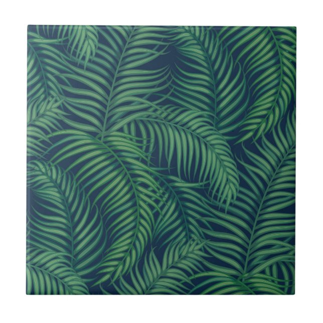 Carreau Palmettes tropicales de nuit (Devant)
