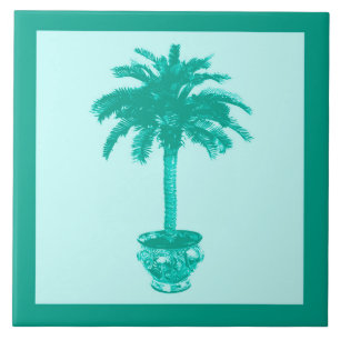Carreau Palmier à pointes - turquoise et aqua