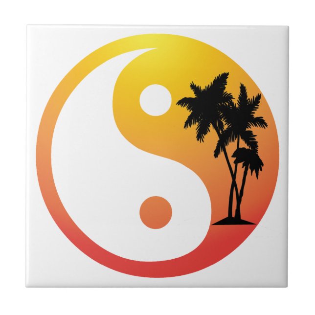 Carreau Palmiers au coucher du soleil Carrelage Yin Yang (Devant)
