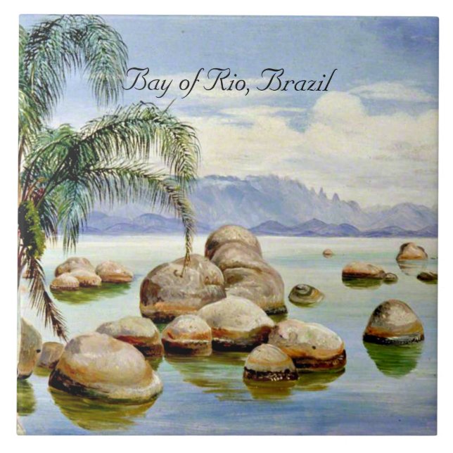 Carreau Palmiers et Boulders dans la baie de Rio, Brésil (Devant)