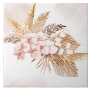 Carreau Pampas Palmiers Séchés Grass Terracotta Rose Flora