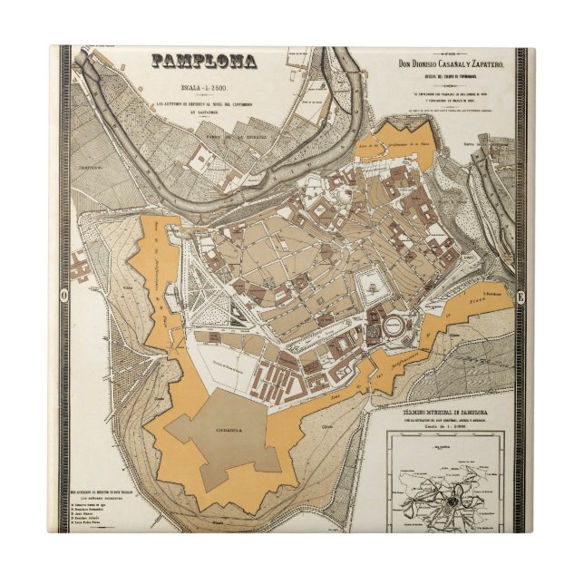Carreau Pamplona Espagne 1882 (Devant)