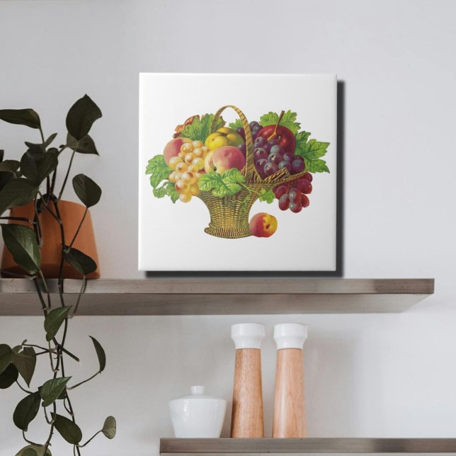 Carreau Panier de fruits vintage (Créateur téléchargé)